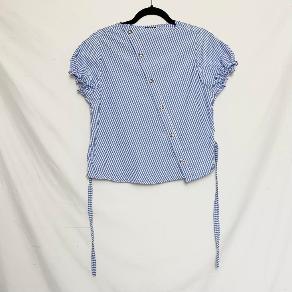 Gingham asymmetric shirt
