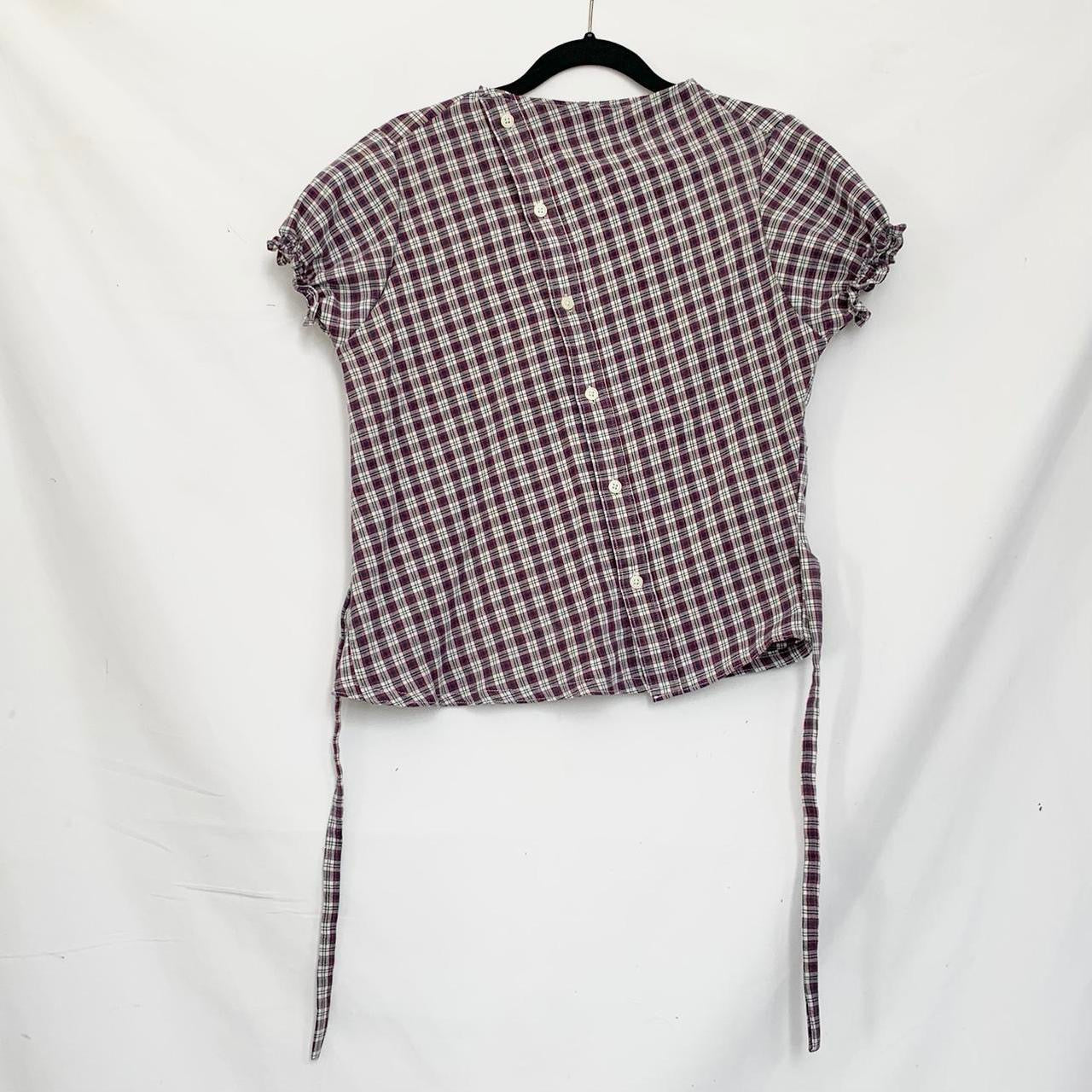 Plaid asymmetric shirt