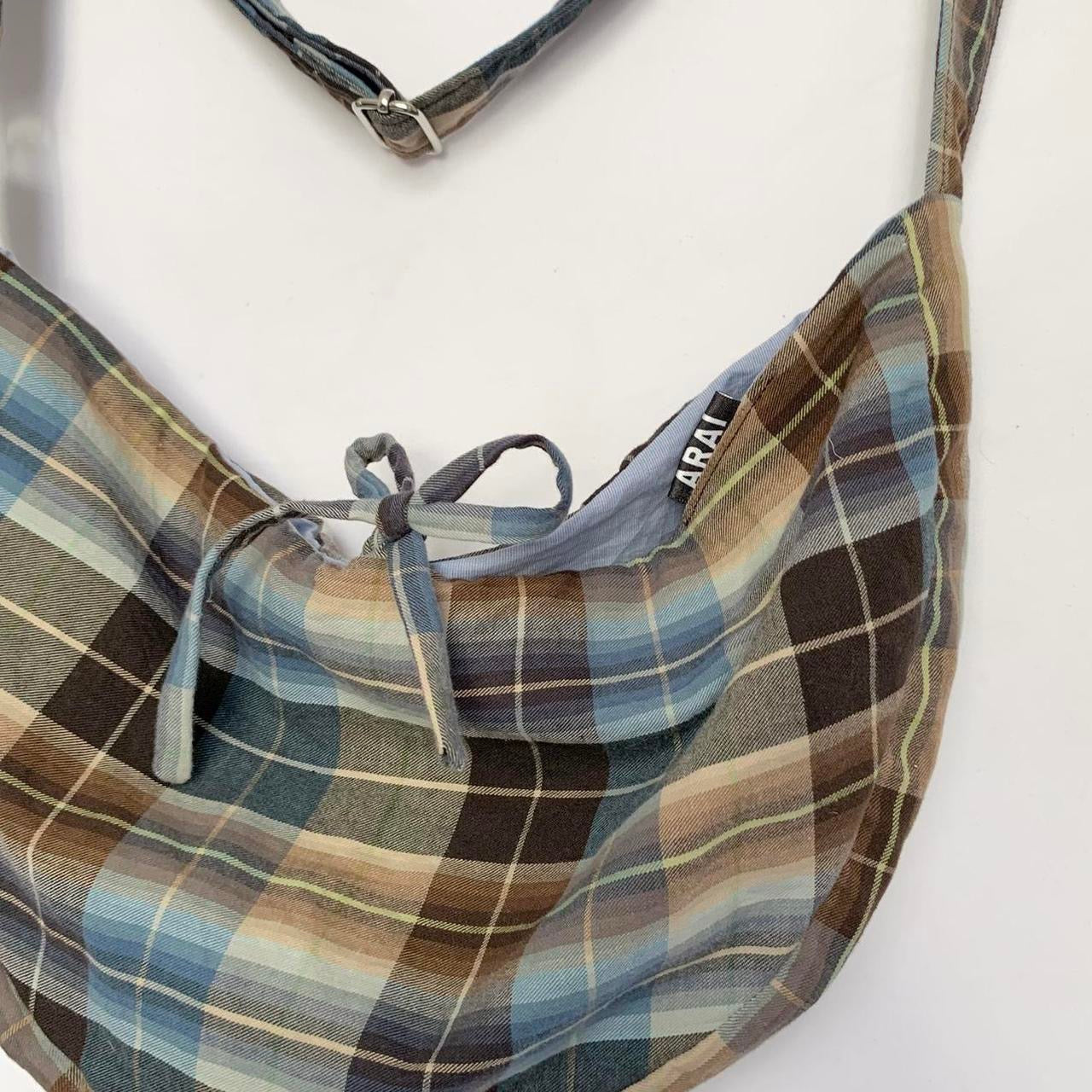 Plaid Crescent Bag