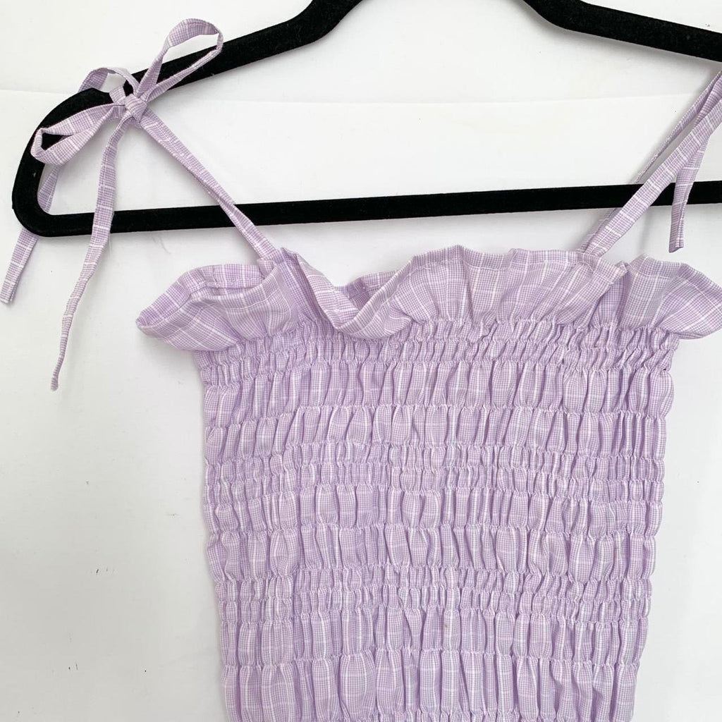 Checkered Ruched Cami Top