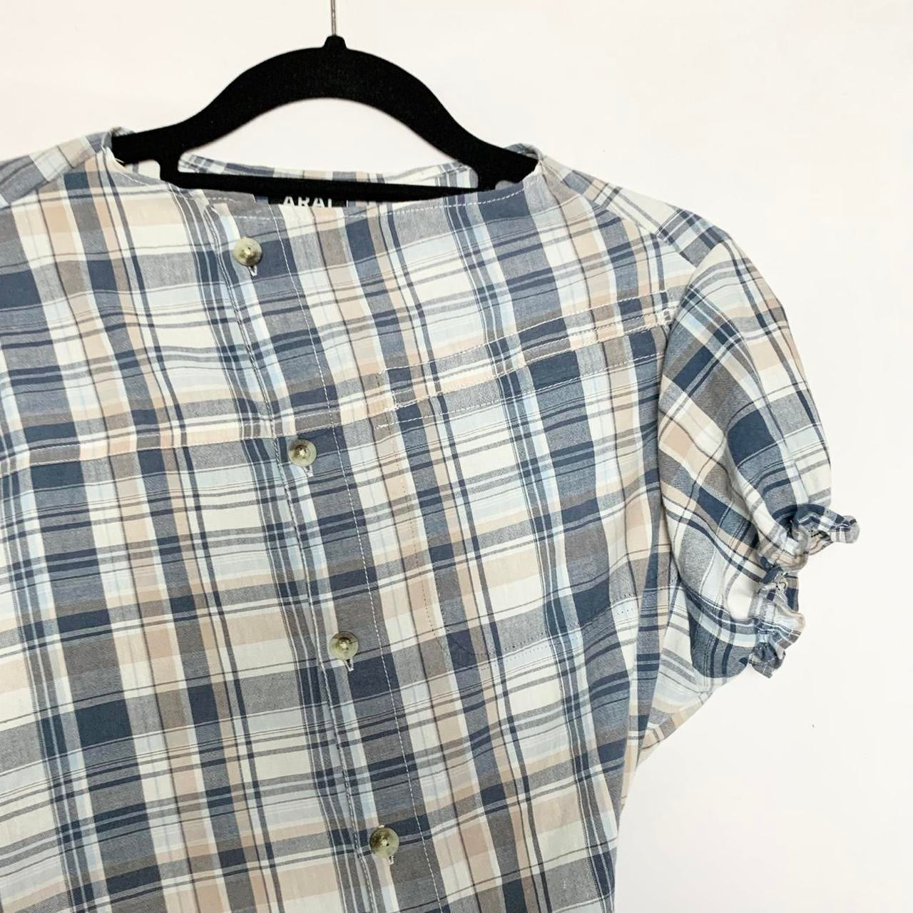 Plaid asymmetric shirt