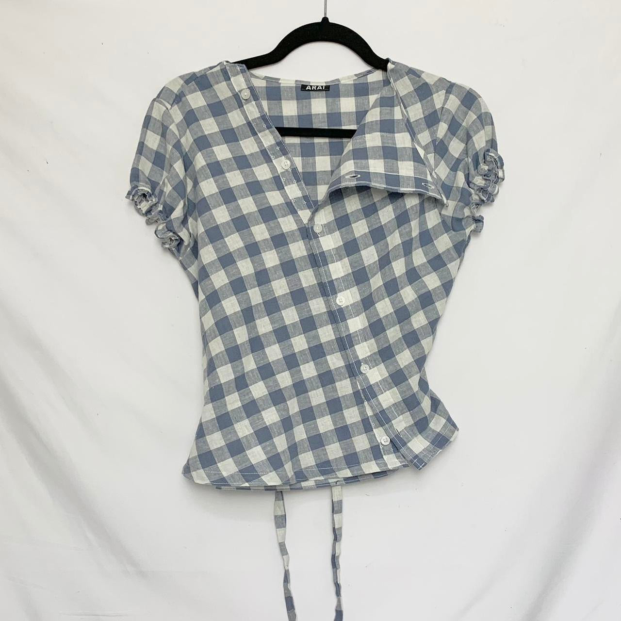 Checkered asymmetric shirt