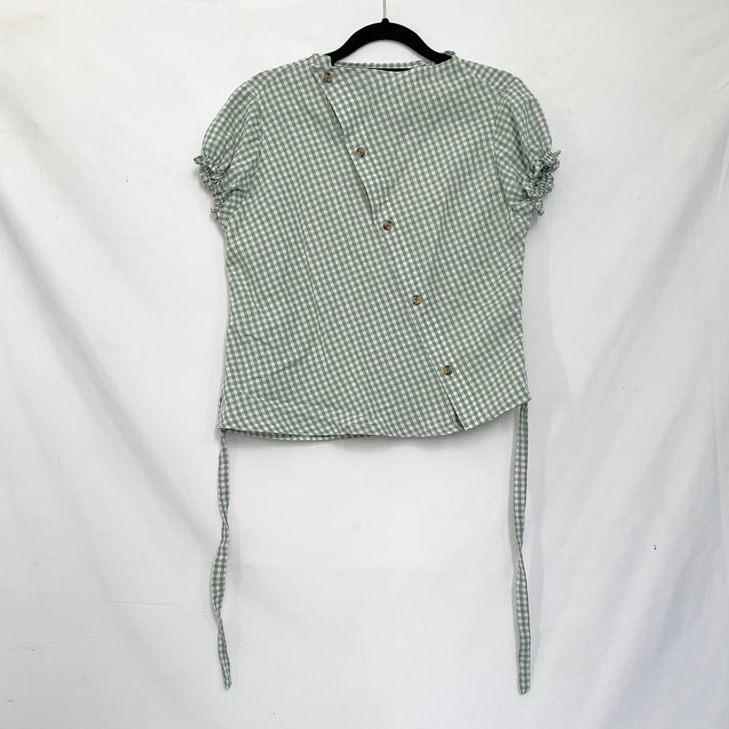 Gingham asymmetric shirt
