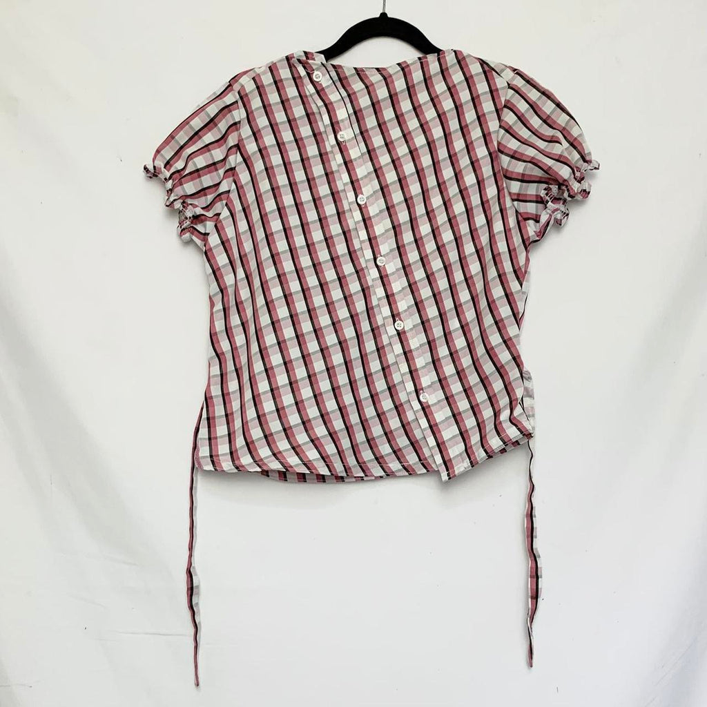 Plaid asymmetric shirt