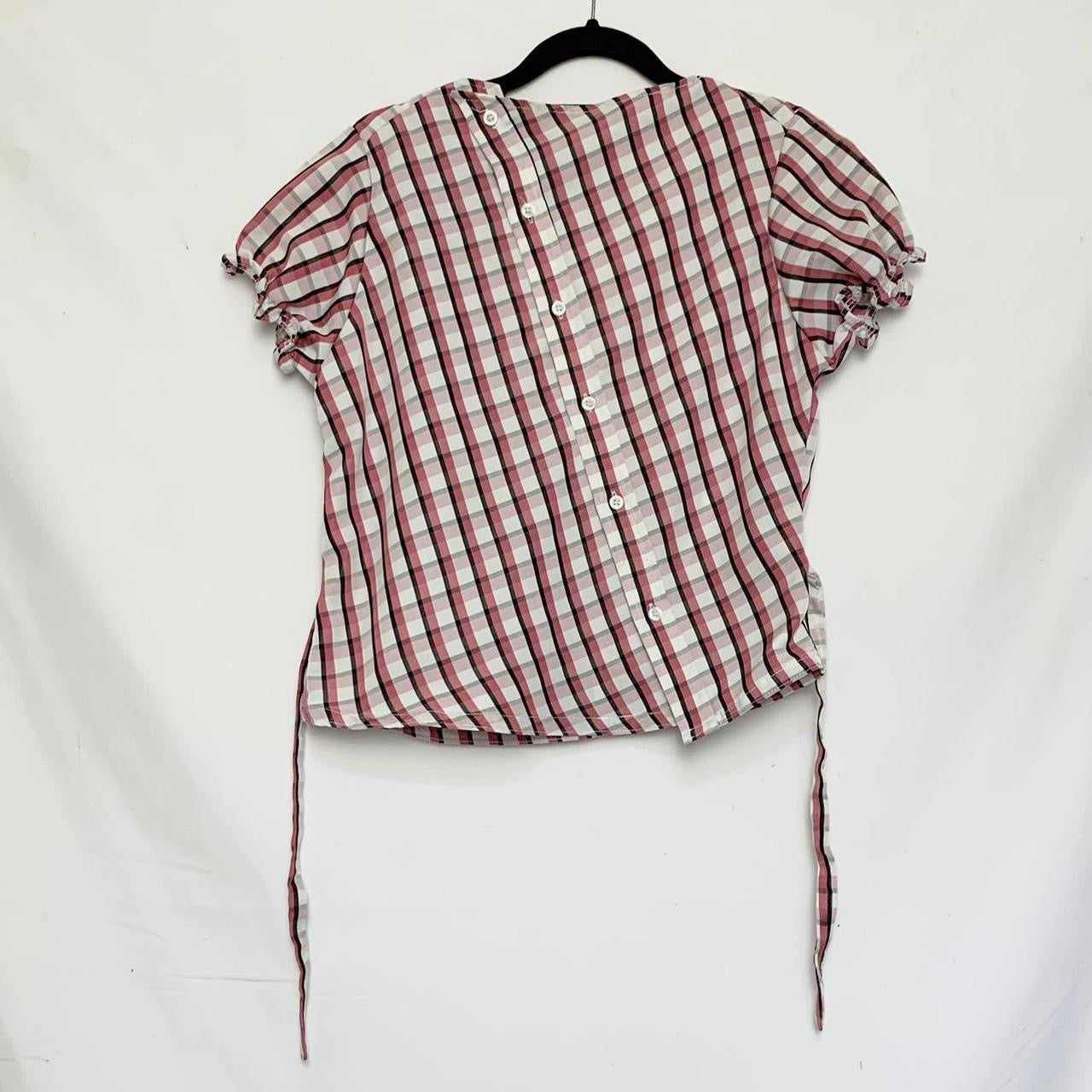Plaid asymmetric shirt