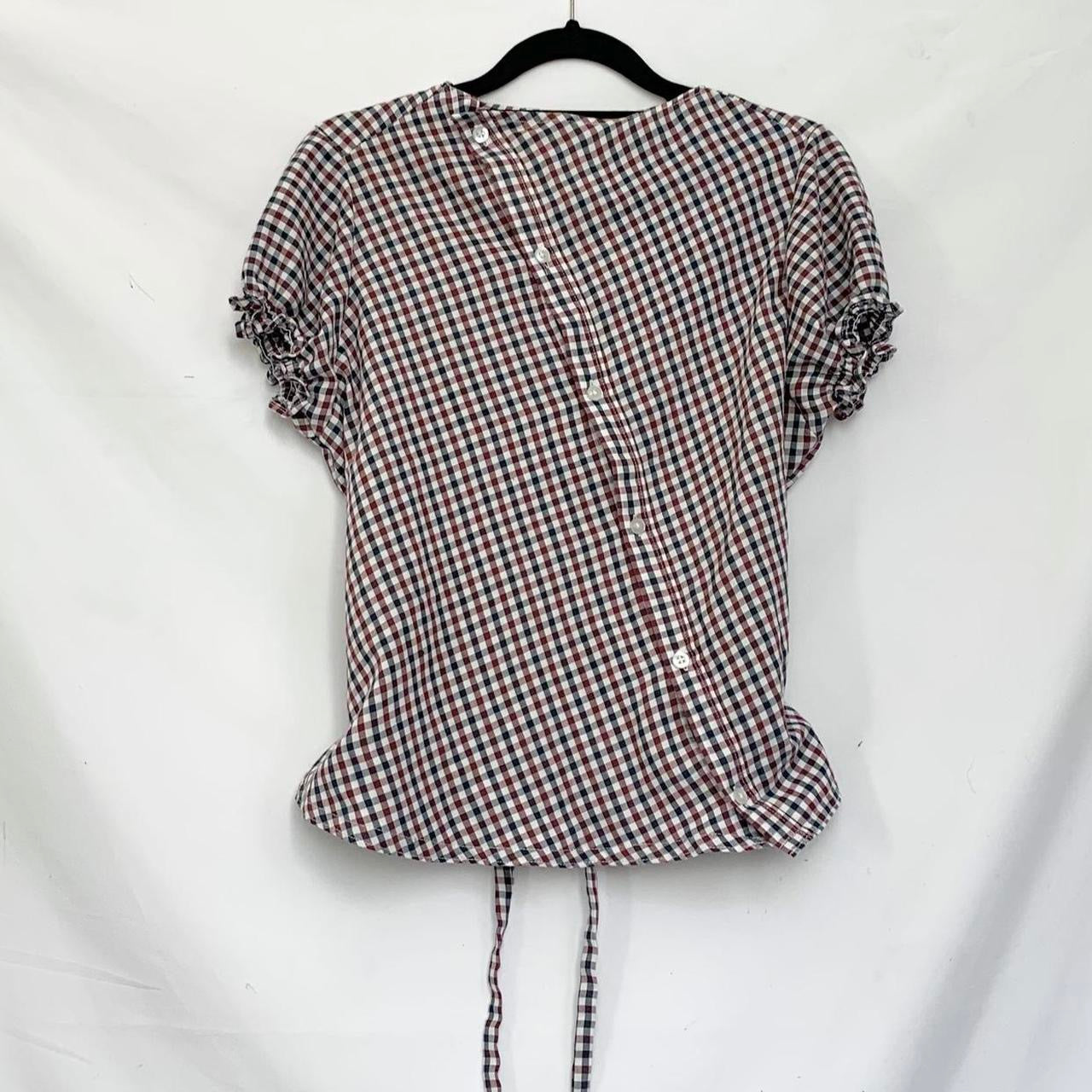 Plaid asymmetric shirt