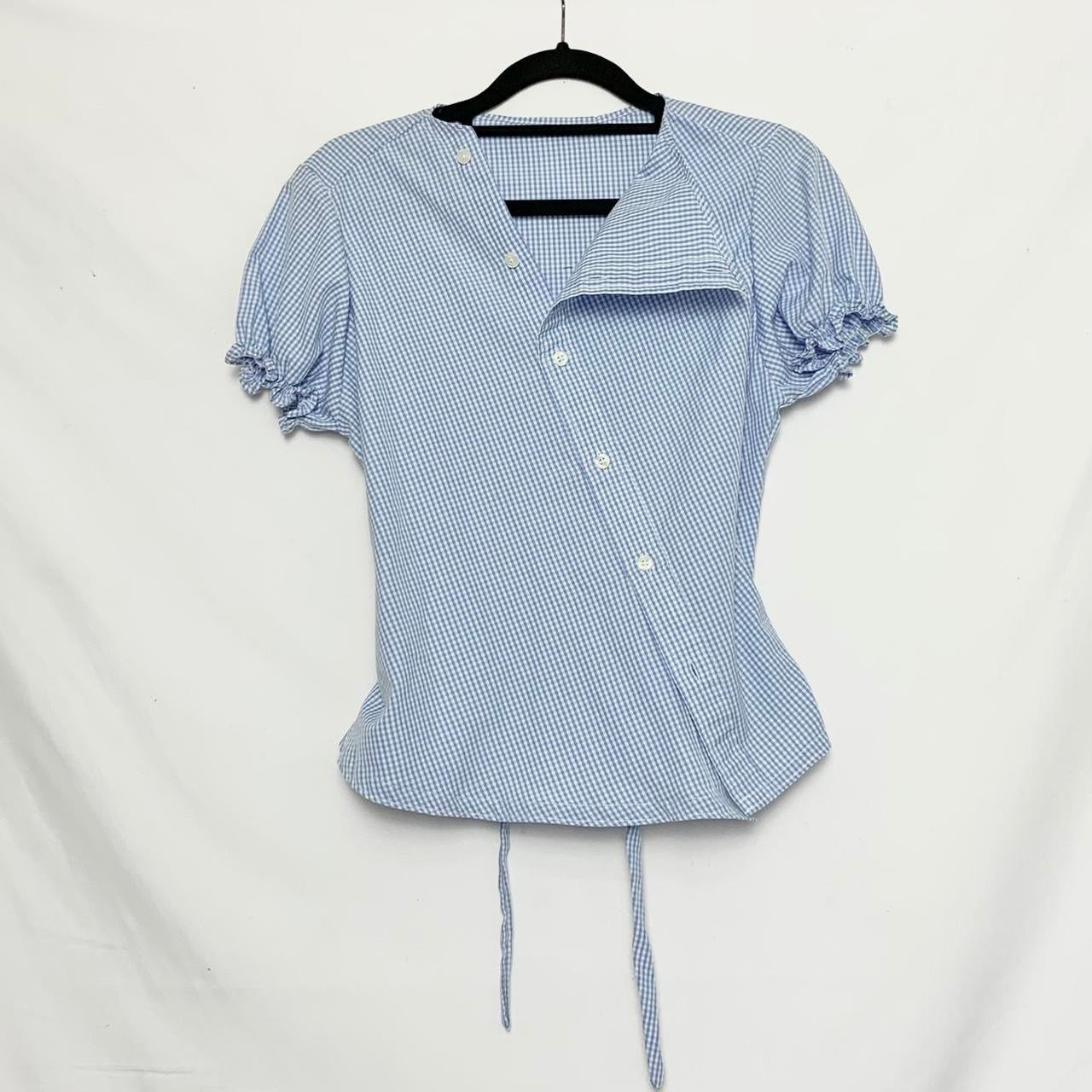 Plaid asymmetric shirt