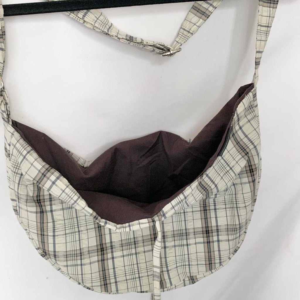Plaid Crescent Bag