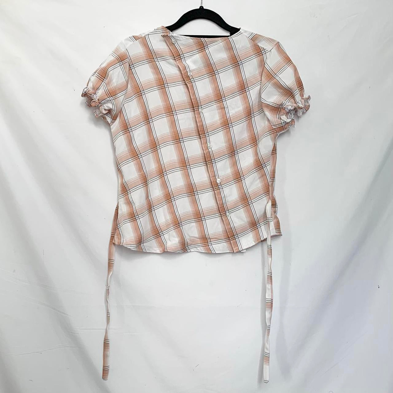 Plaid asymmetric shirt