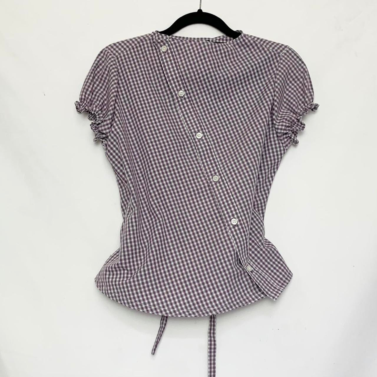 Plaid asymmetric shirt