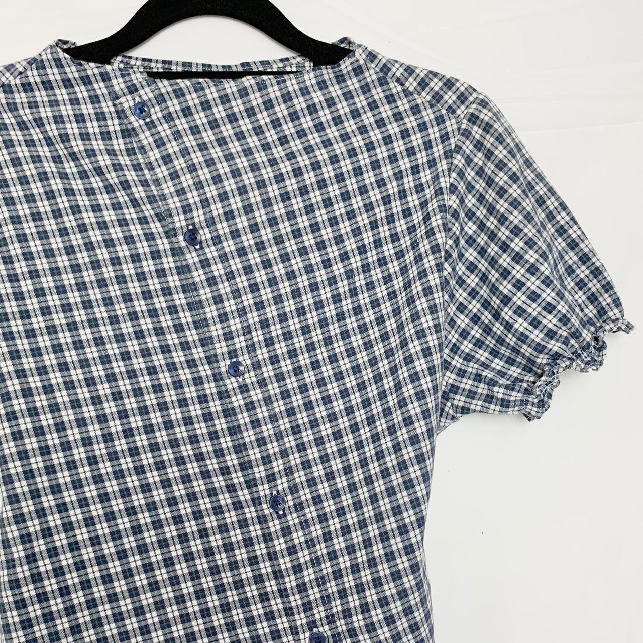 Plaid asymmetric shirt