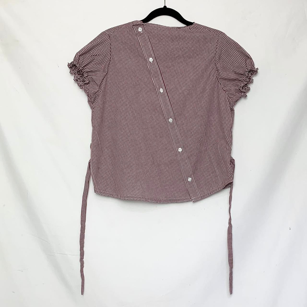 Plaid asymmetric shirt