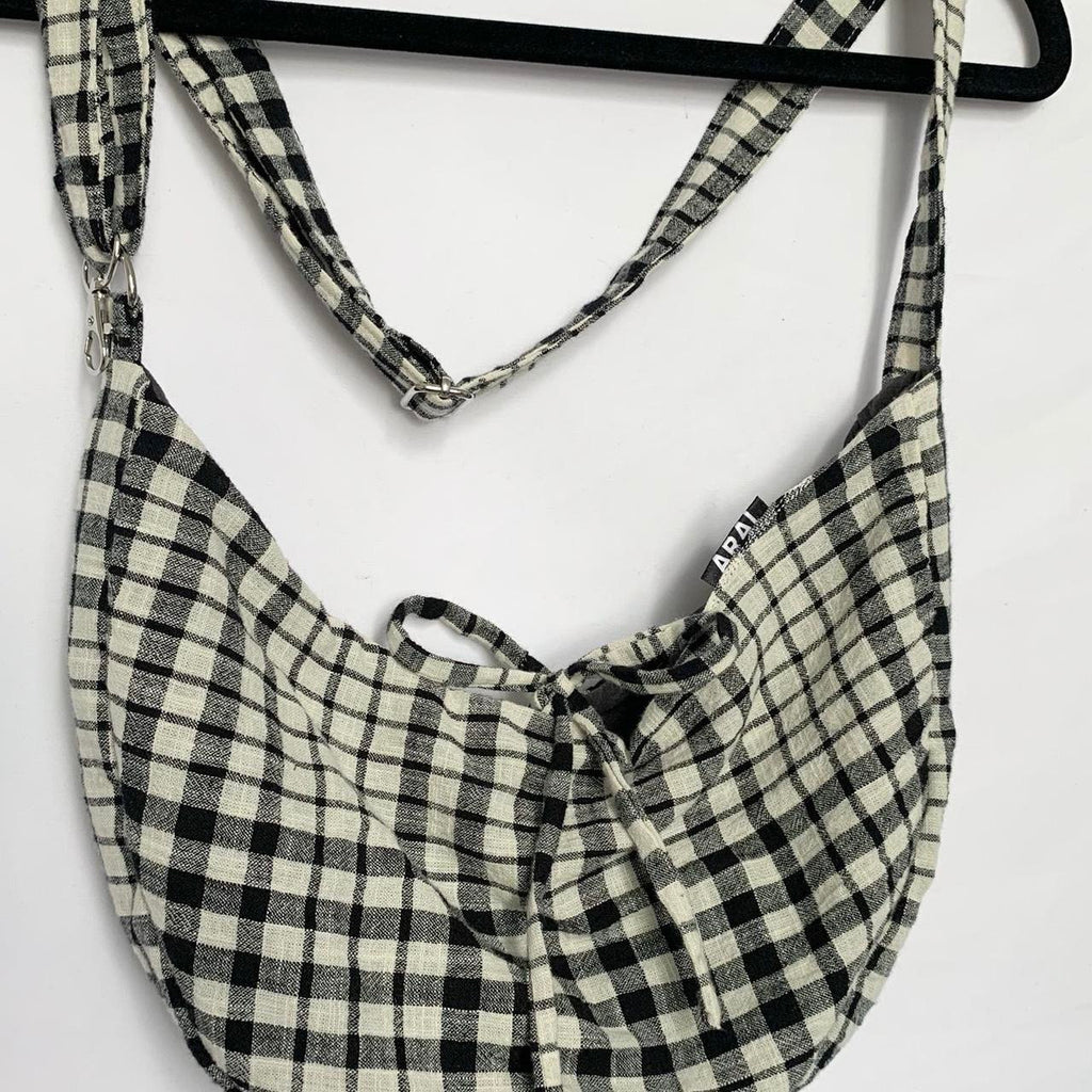 Checkered Crescent Bag