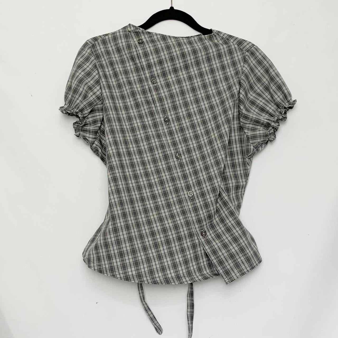 Plaid asymmetric shirt