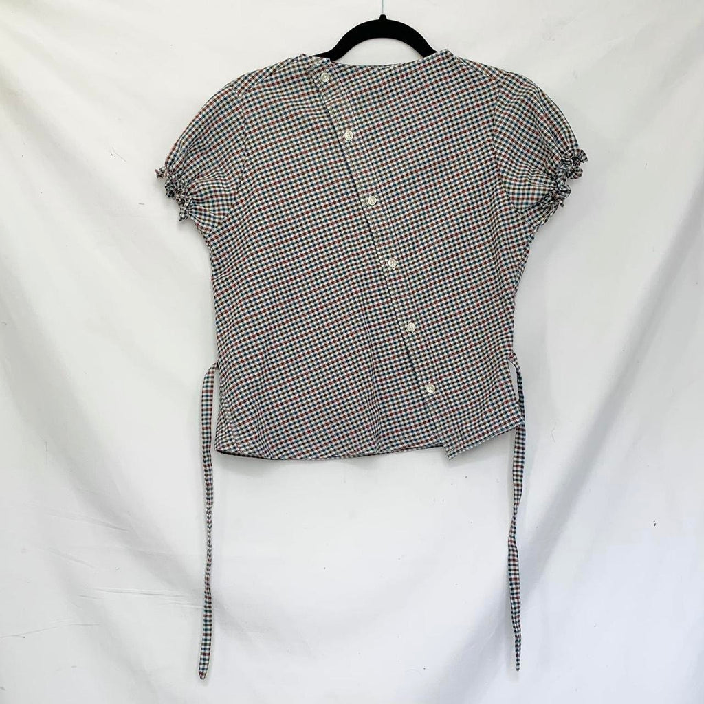 Plaid asymmetric shirt