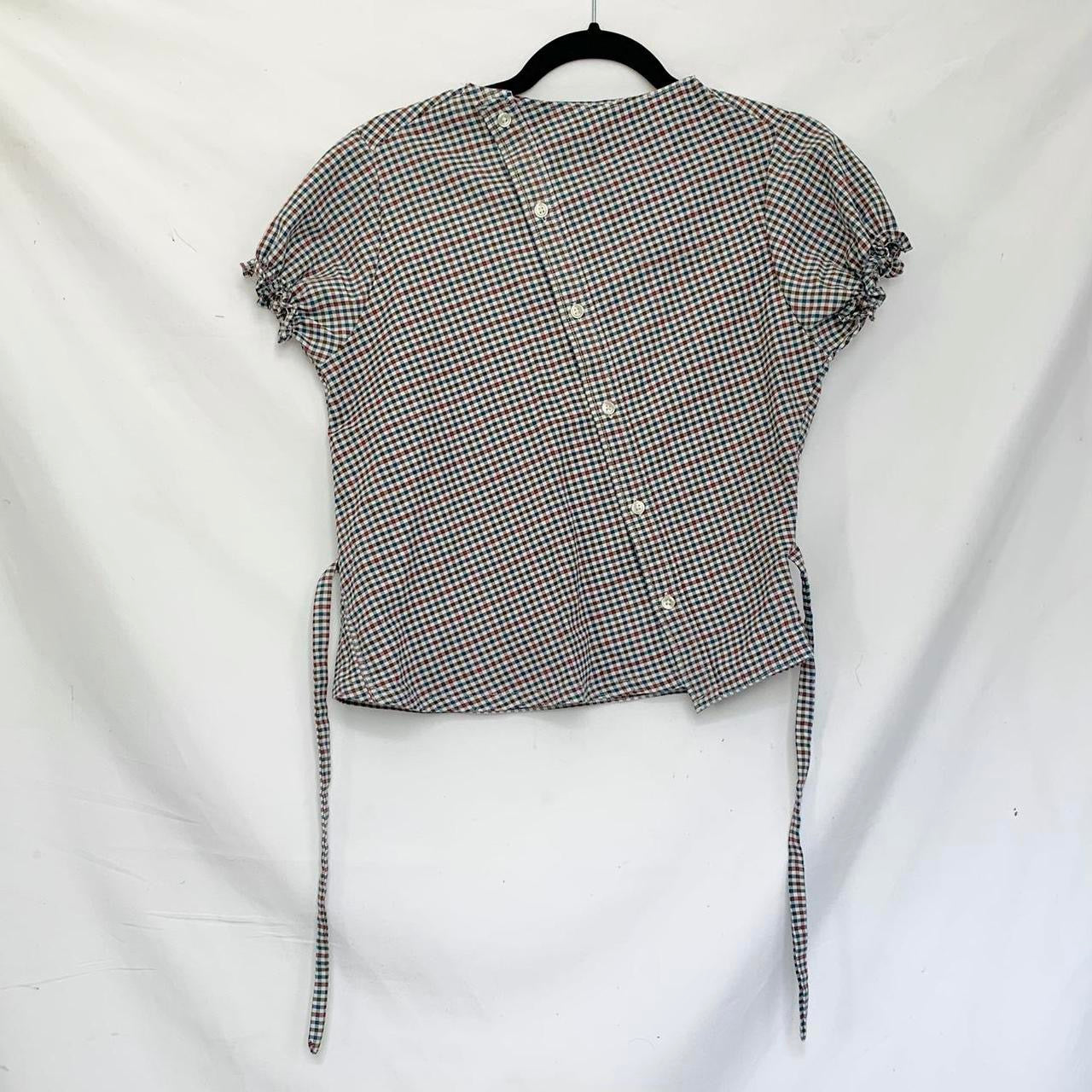 Plaid asymmetric shirt