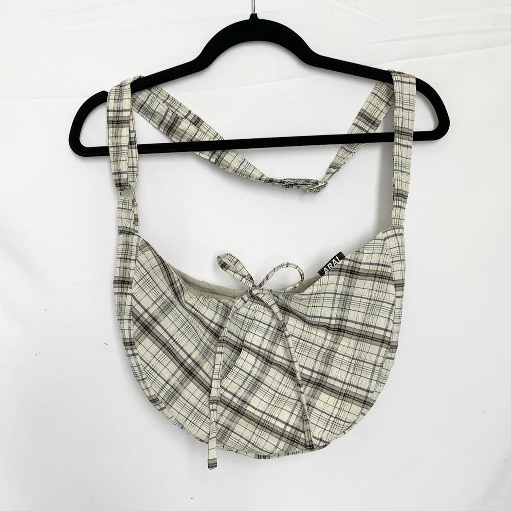 Plaid Crescent Bag