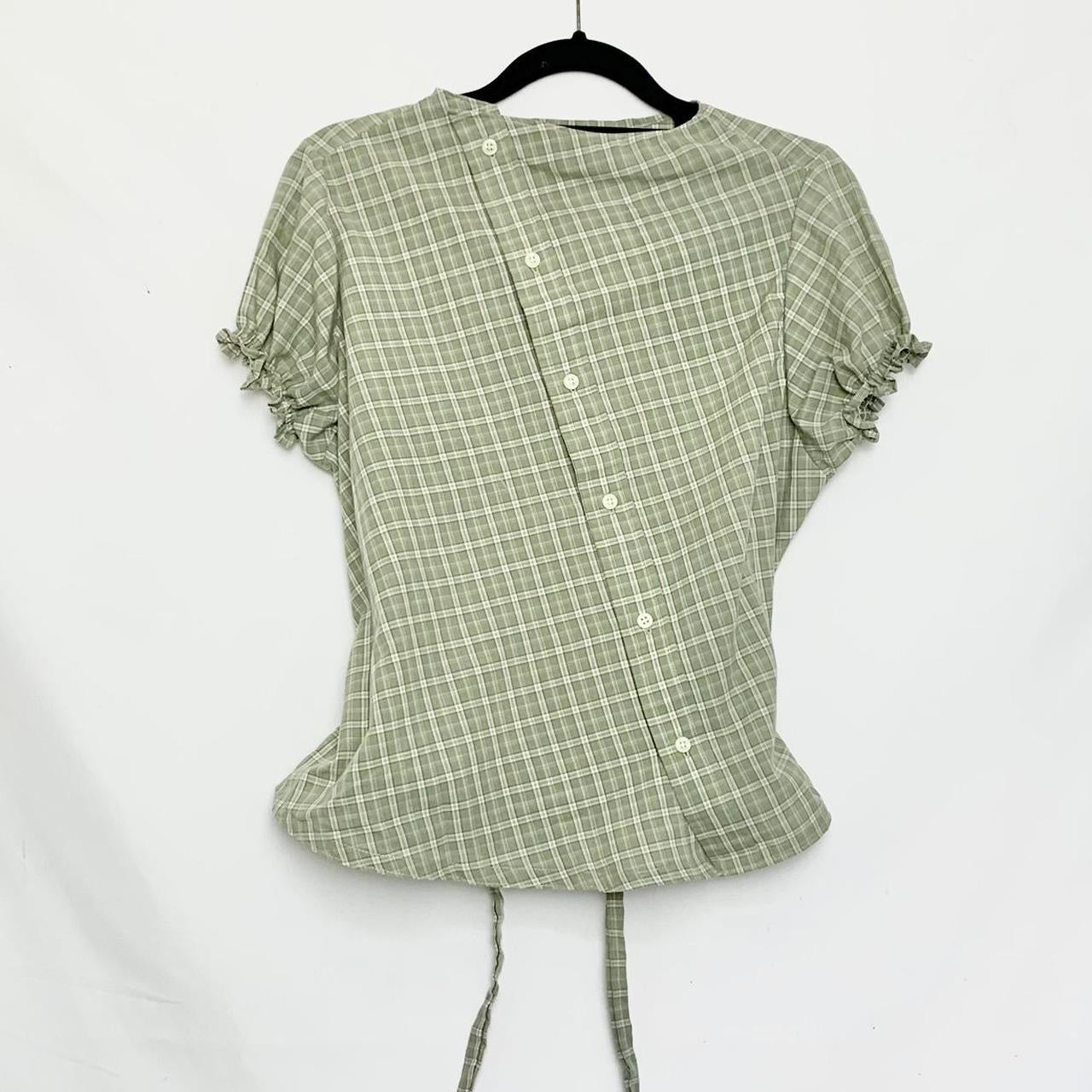 Plaid asymmetric shirt