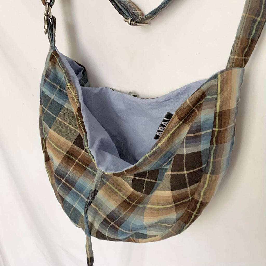 Plaid Crescent Bag