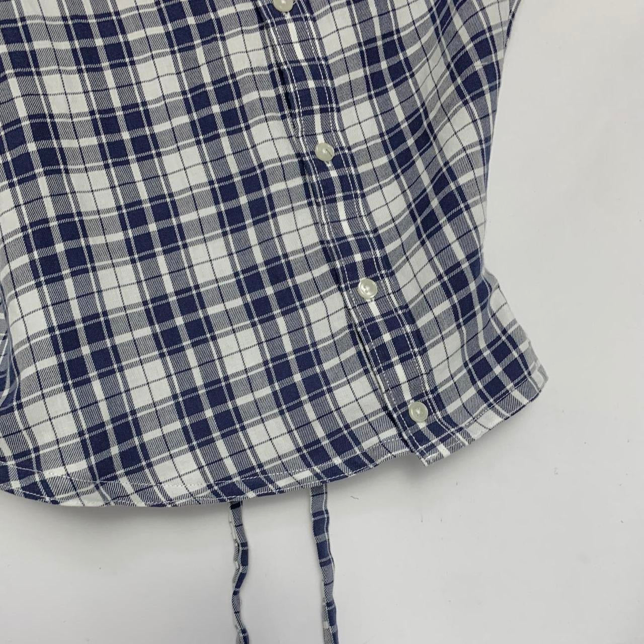 Plaid asymmetric shirt