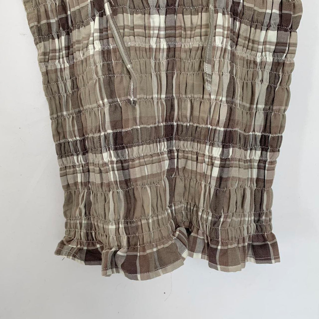Plaid Ruched Cami Top