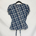 Plaid asymmetric shirt