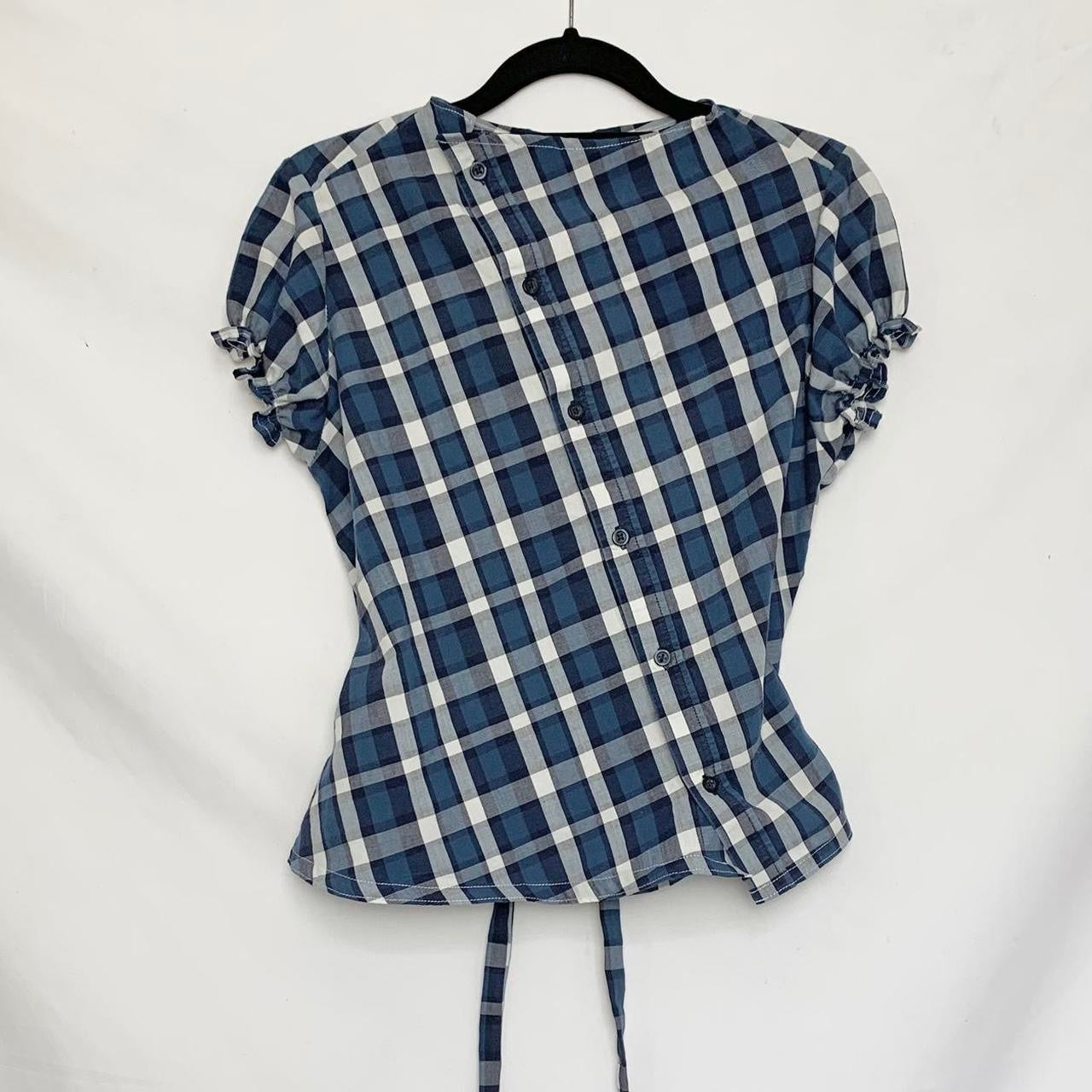 Plaid asymmetric shirt