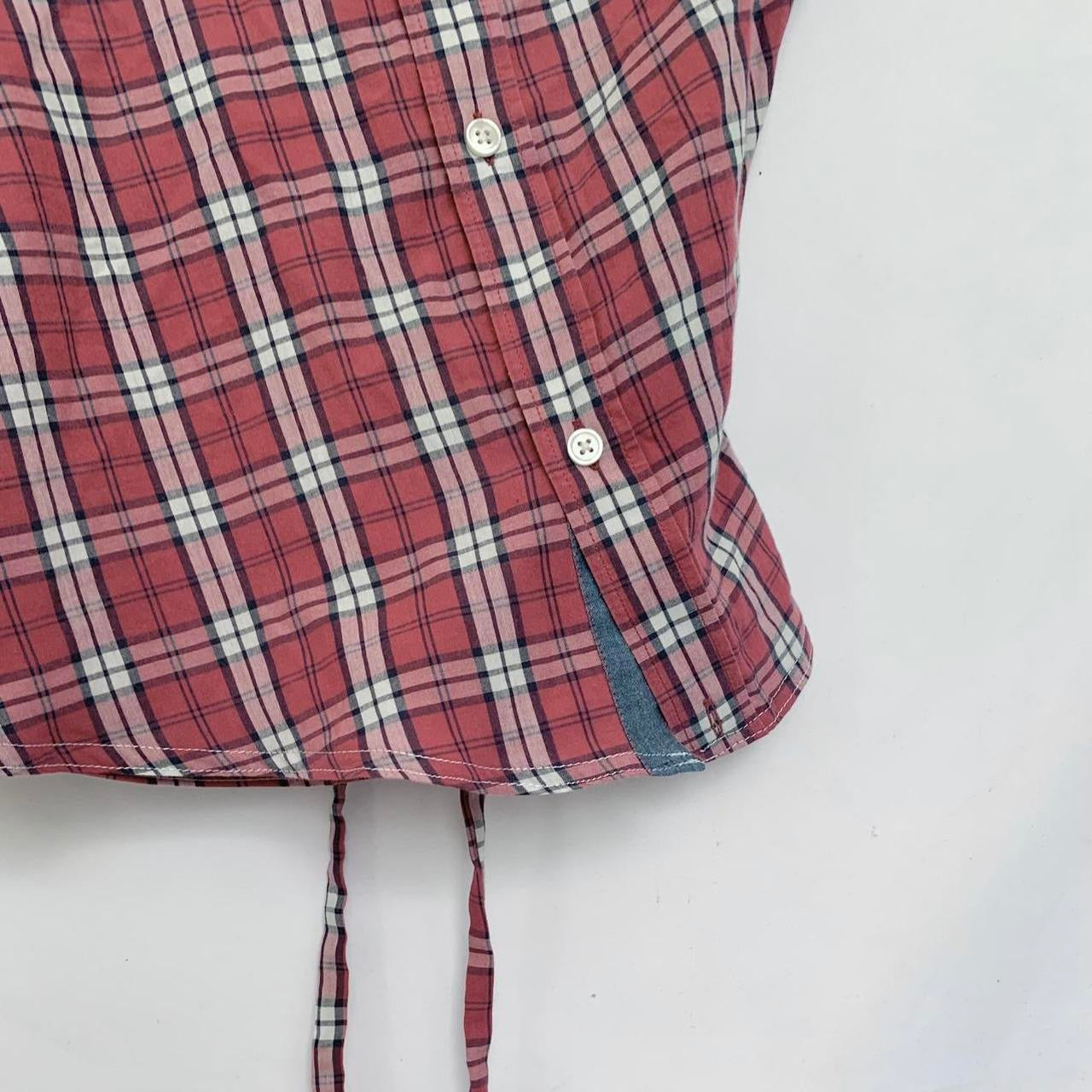 Plaid asymmetric shirt