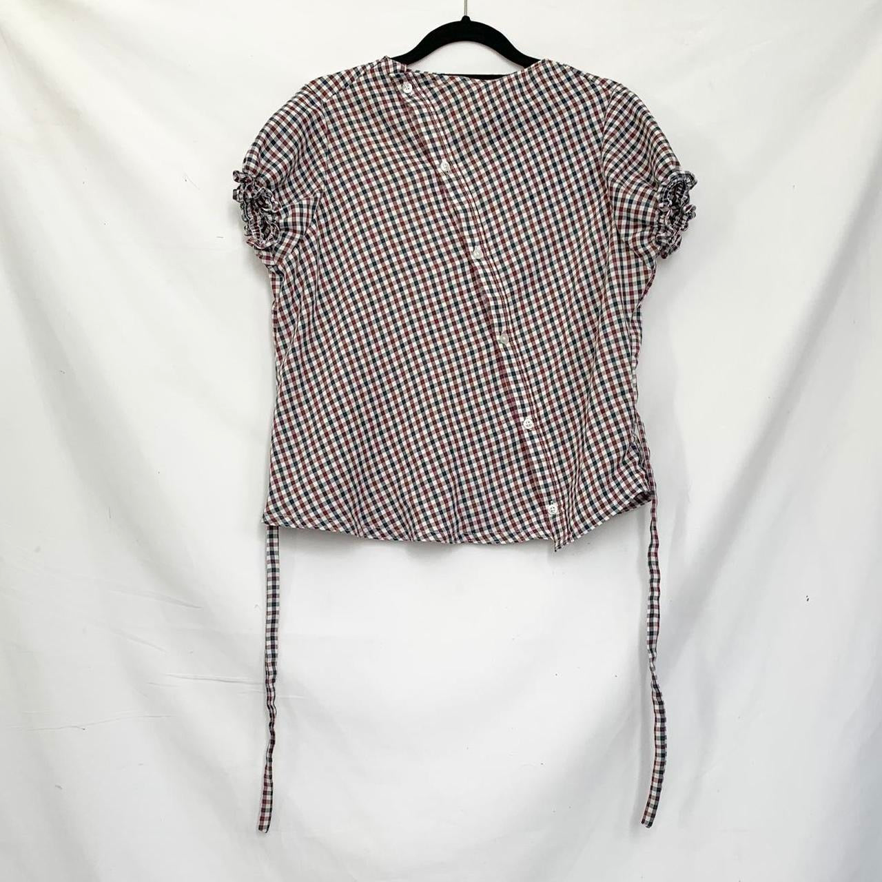 Plaid asymmetric shirt