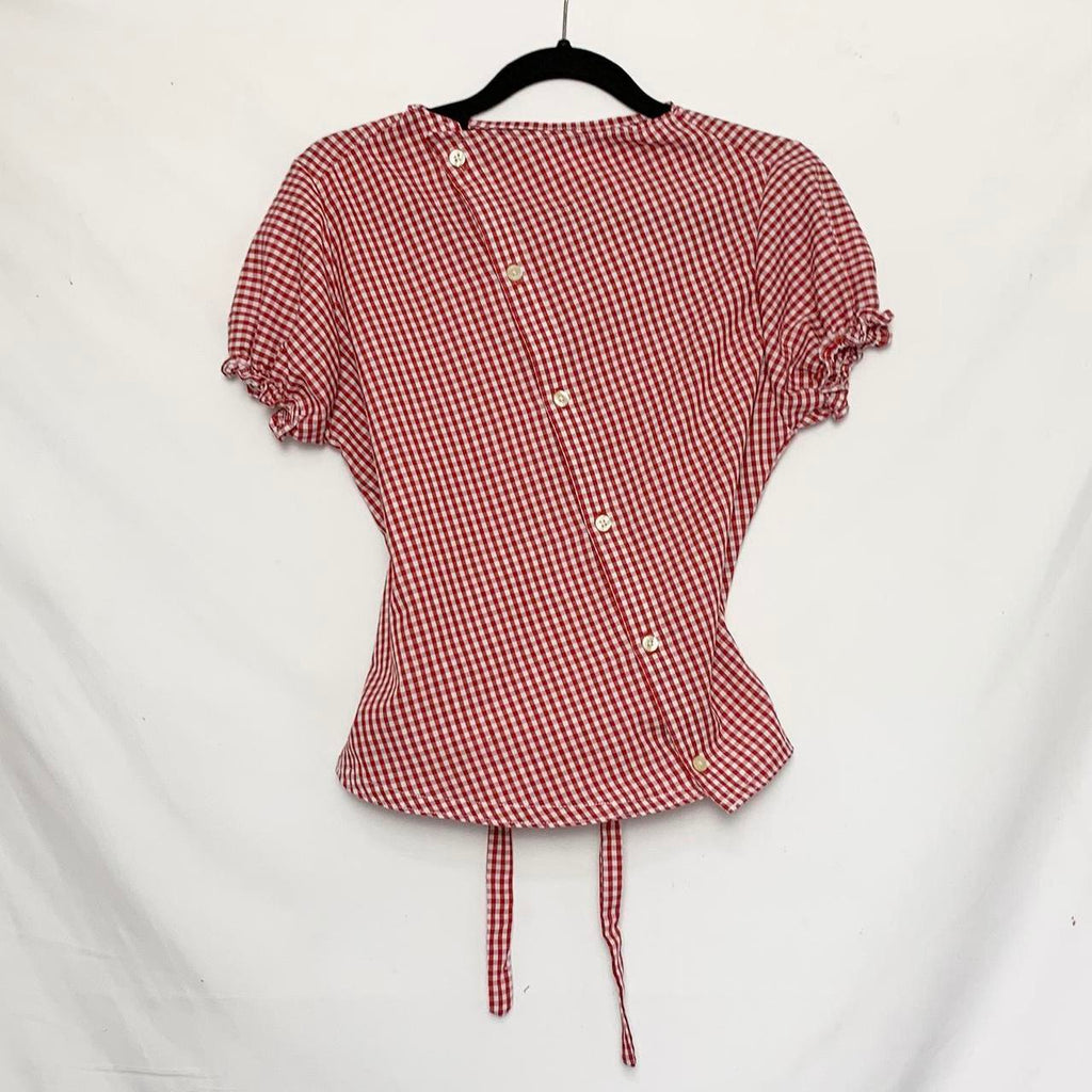 Plaid asymmetric shirt