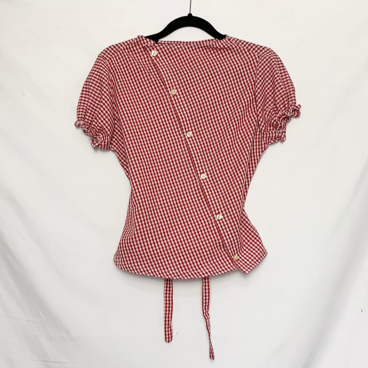 Plaid asymmetric shirt