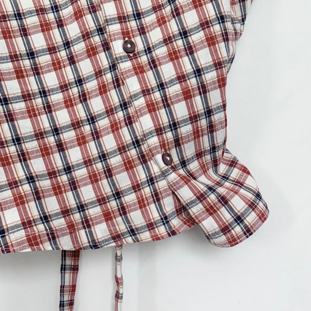 Plaid asymmetric shirt