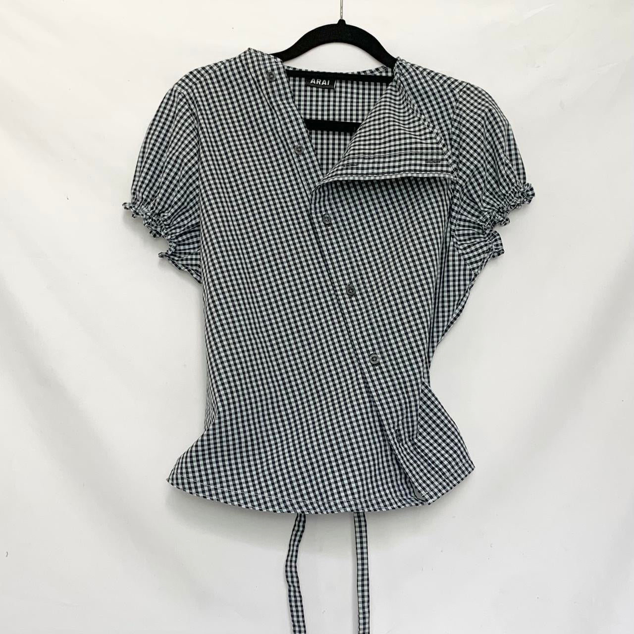 Gingham asymmetric shirt