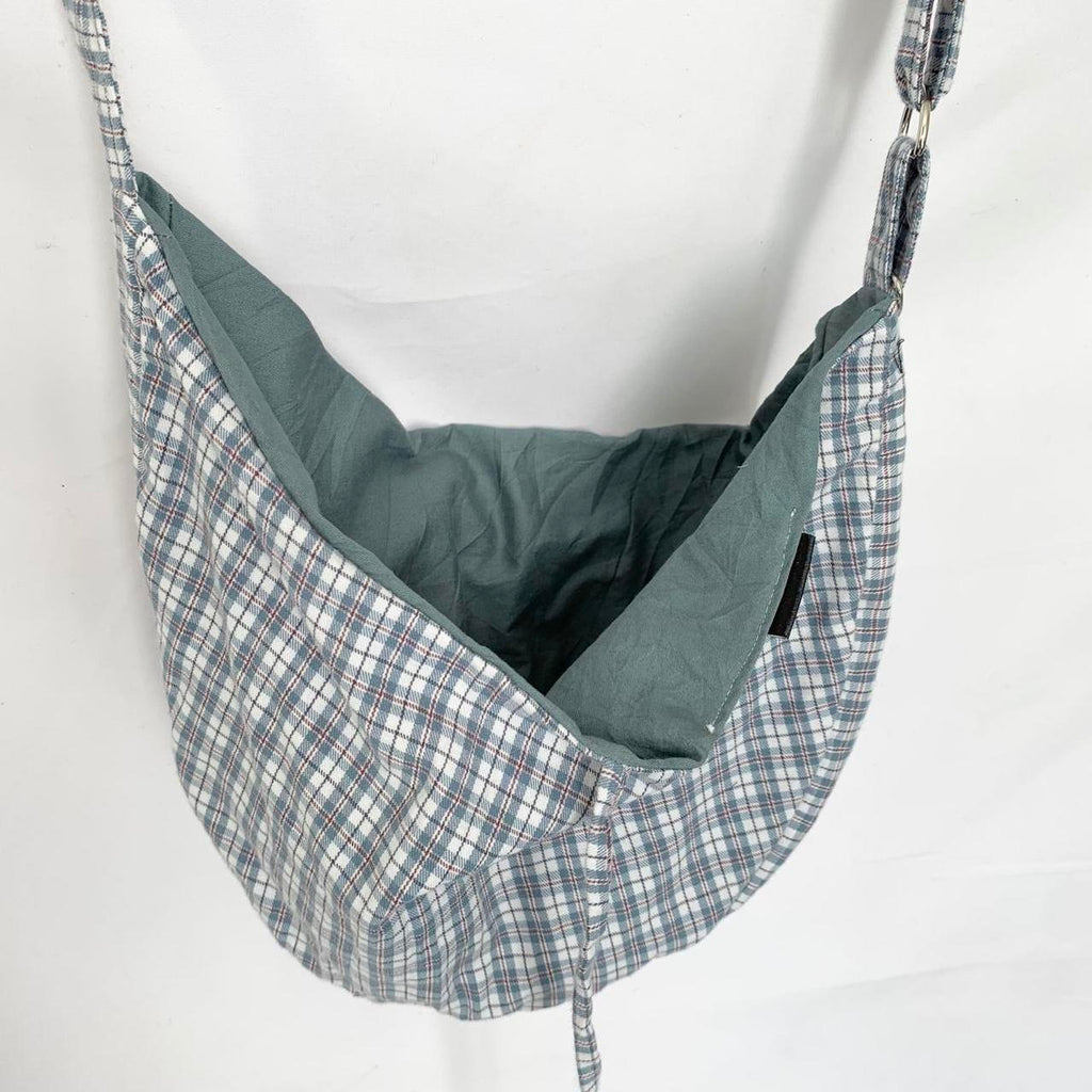 Plaid Crescent Bag