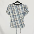 Plaid asymmetric shirt