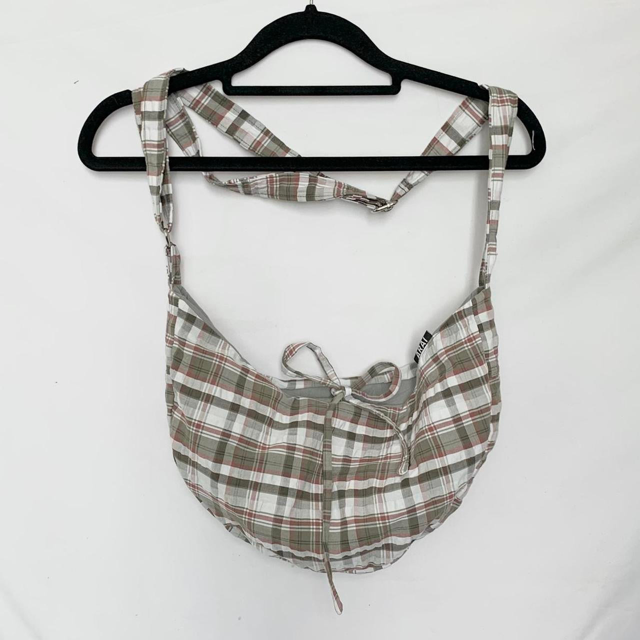 Plaid Crescent Bag