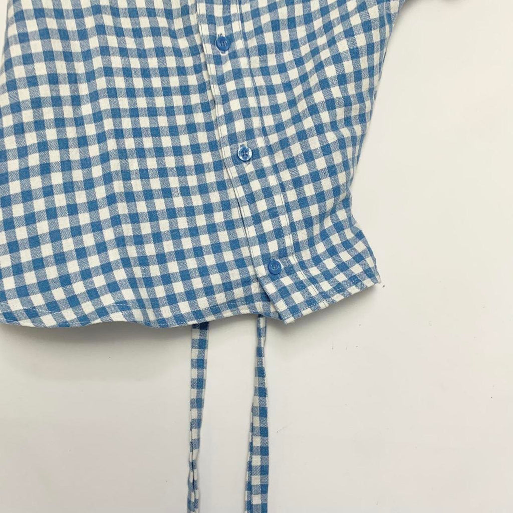 Plaid asymmetric shirt