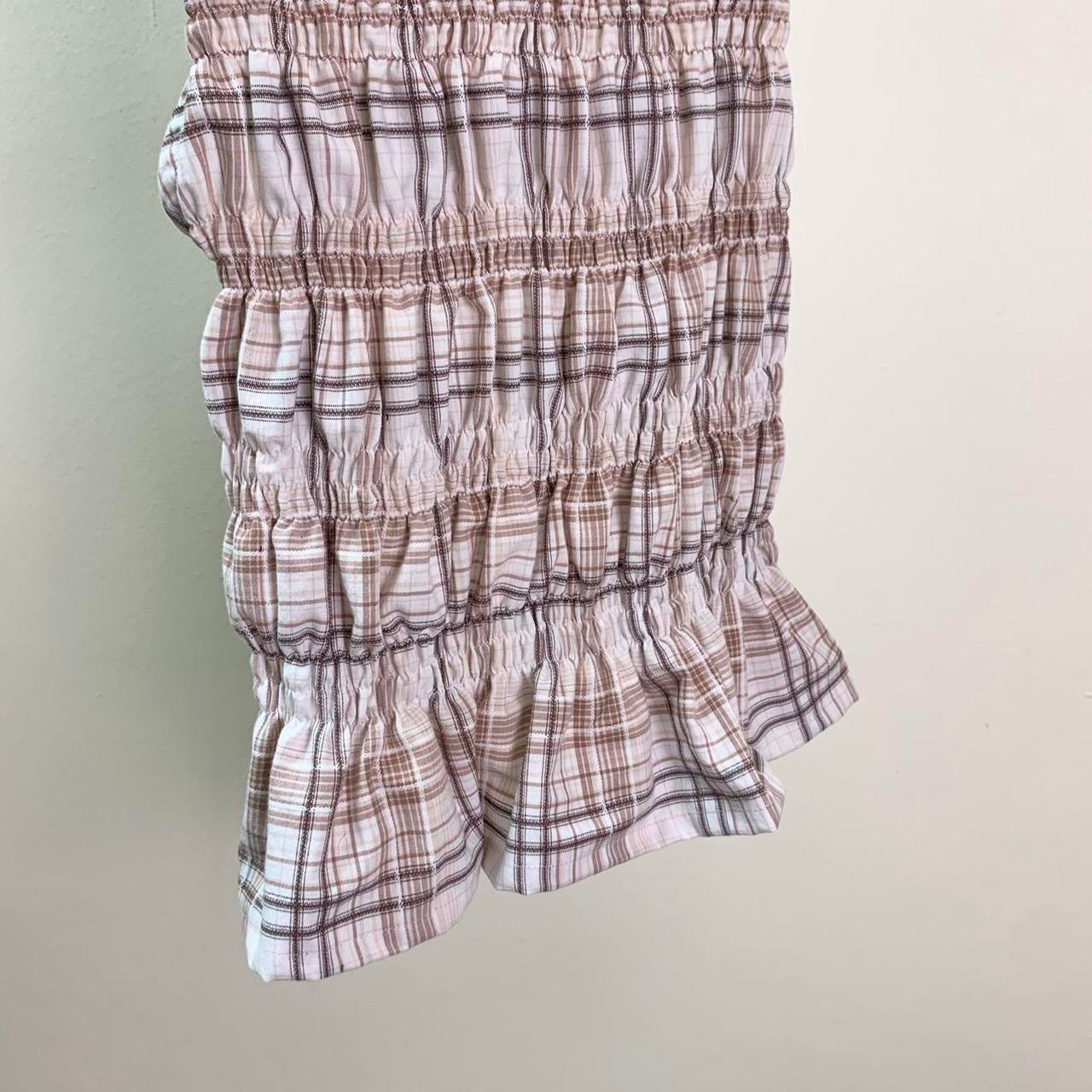 Plaid Ruched Tank Top