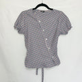 Plaid asymmetric shirt