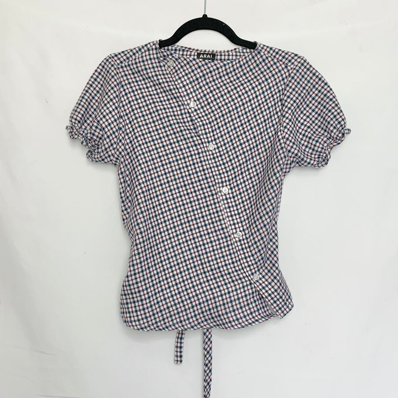 Plaid asymmetric shirt