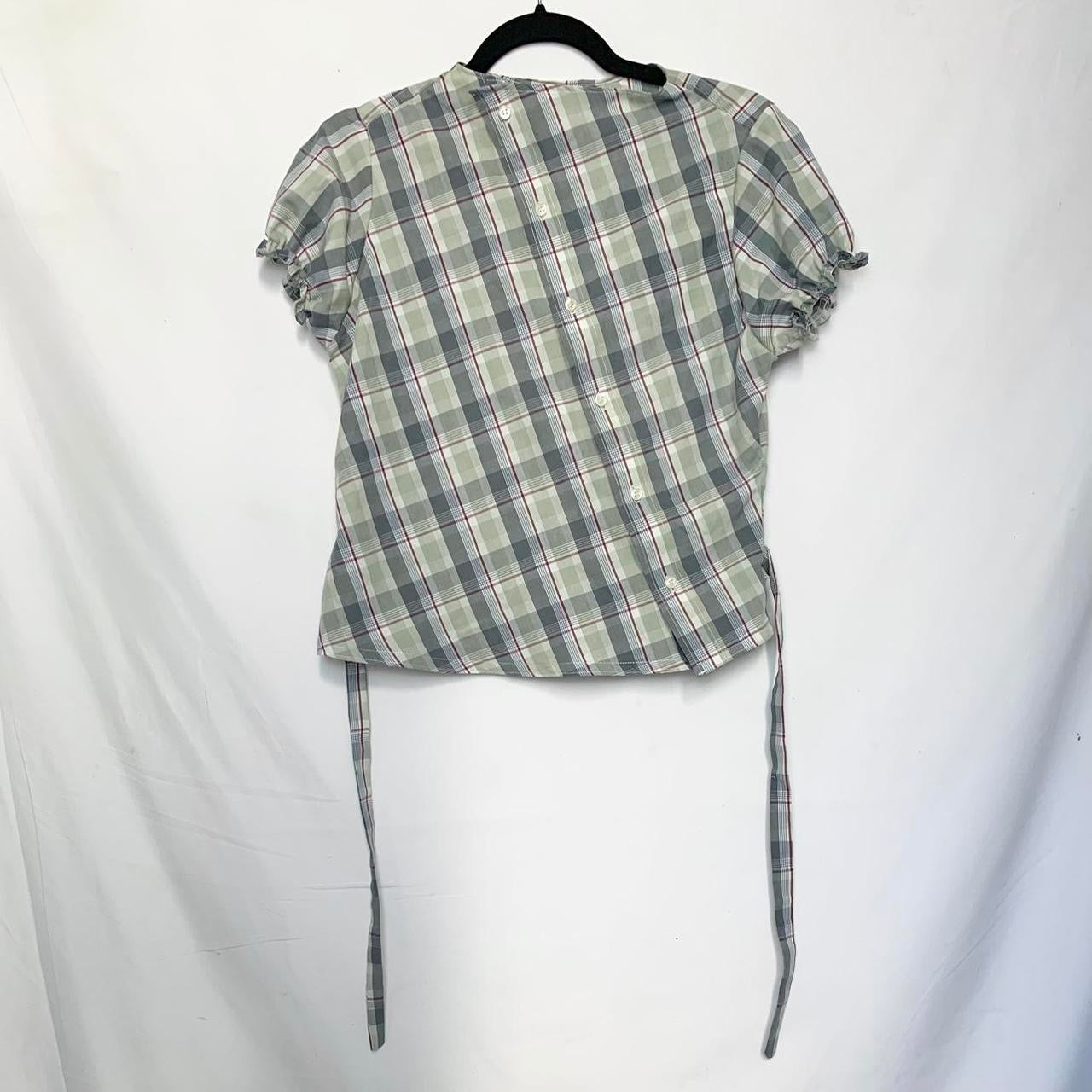 Plaid asymmetric shirt