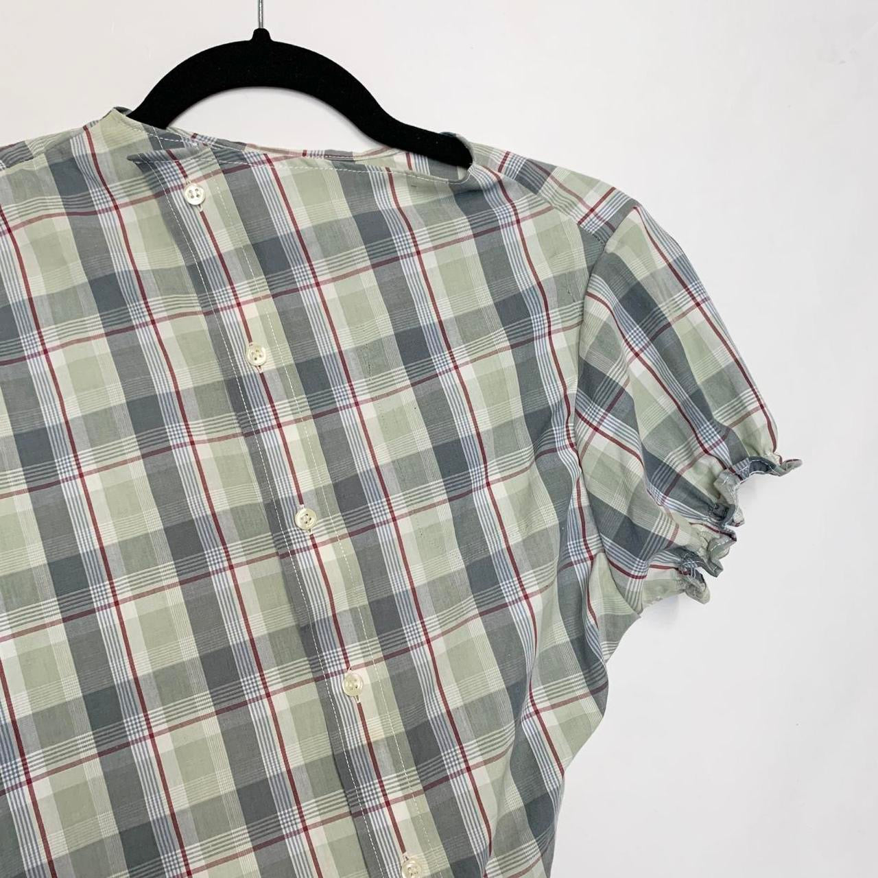 Plaid asymmetric shirt