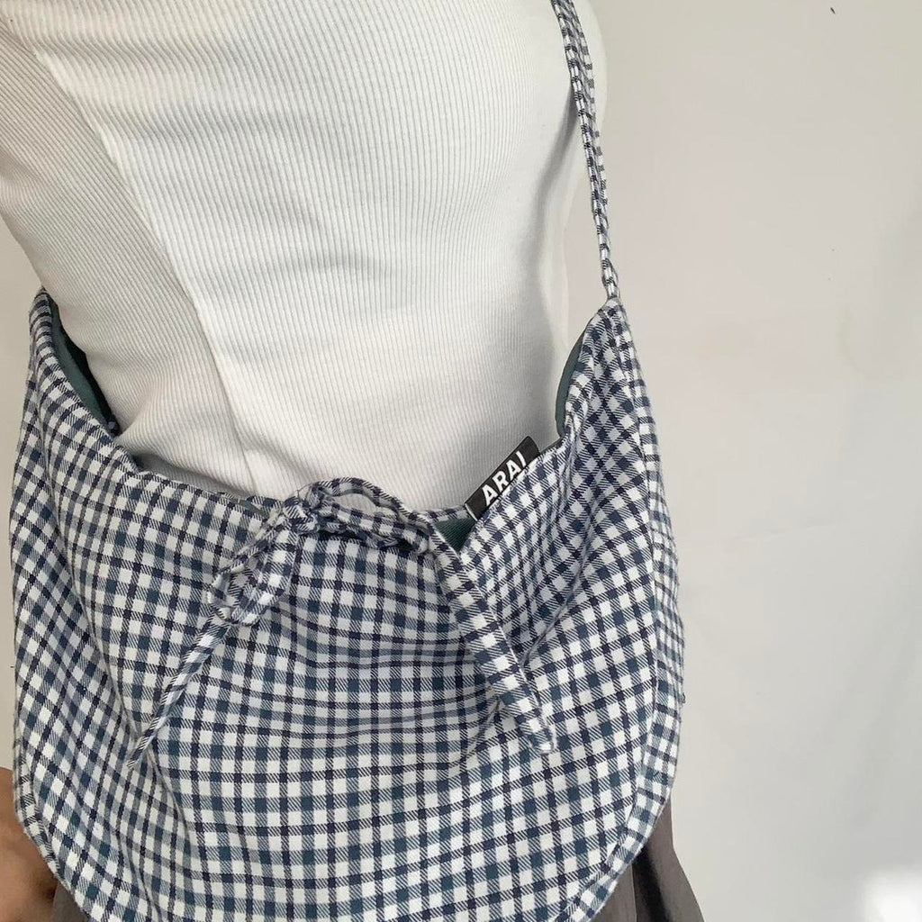 Plaid Crescent Bag