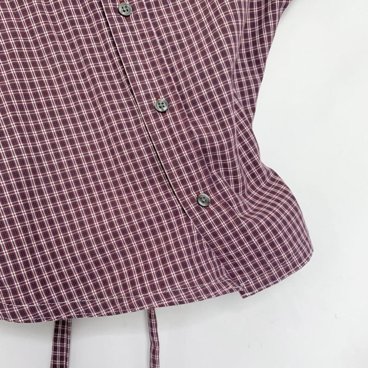 Plaid asymmetric shirt