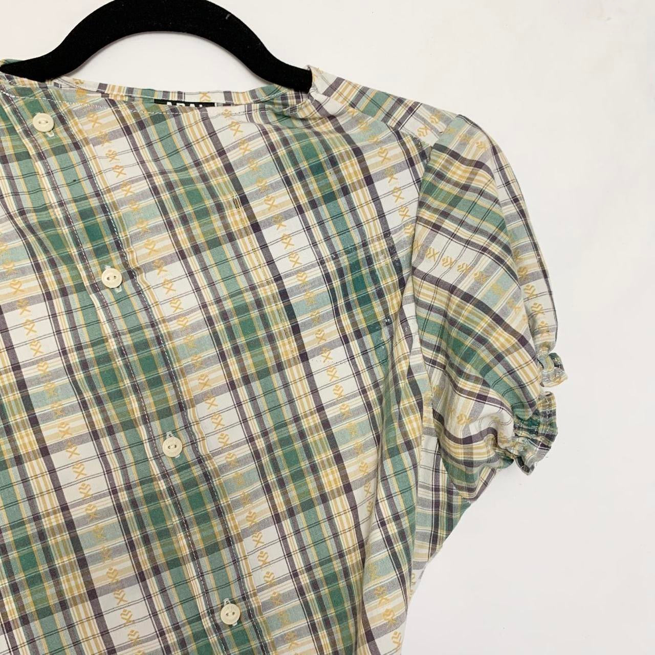 Plaid asymmetric shirt