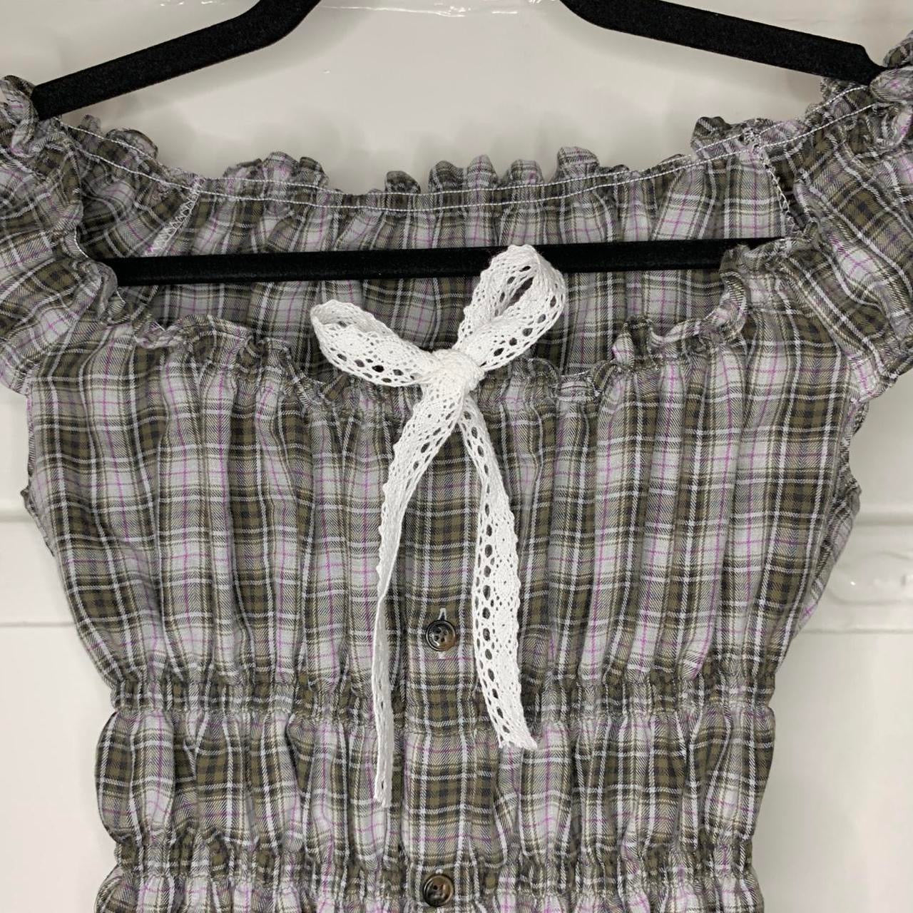 Plaid Milkmaid Top