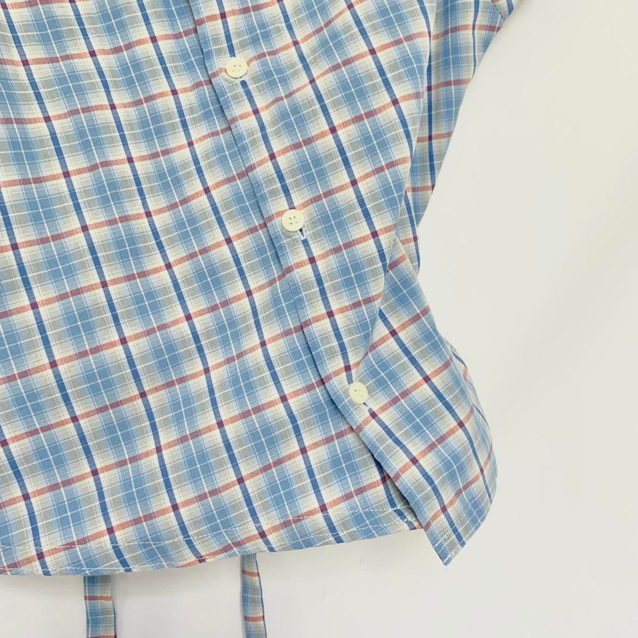 Plaid asymmetric shirt