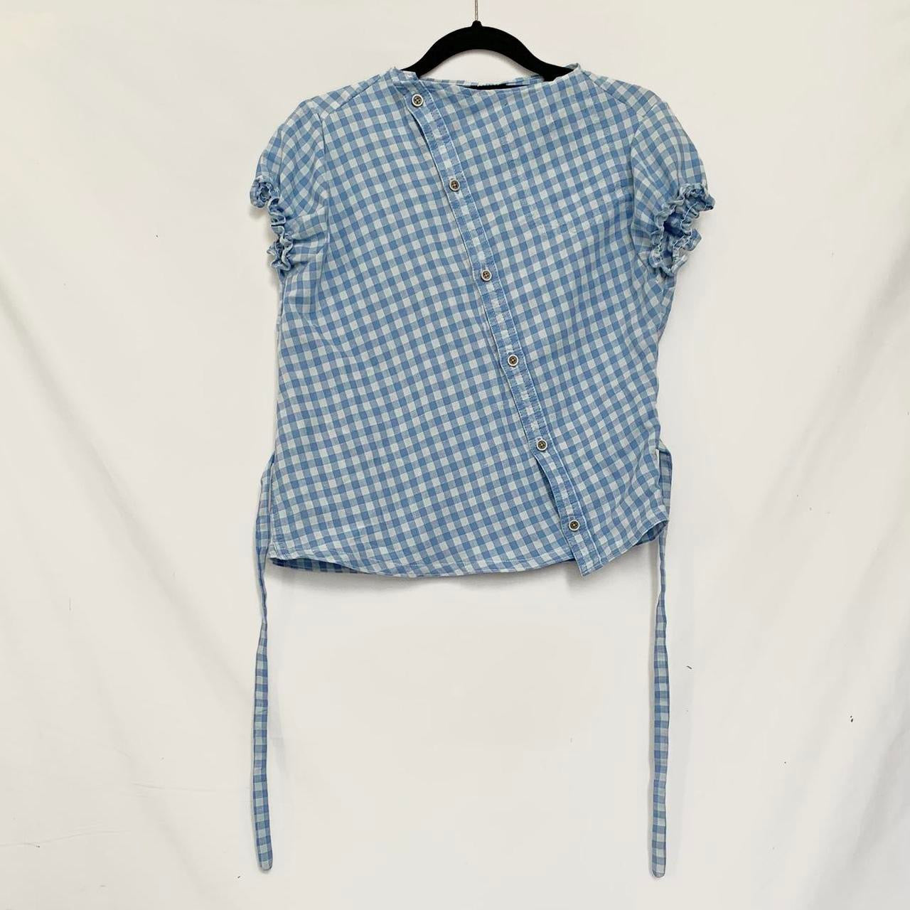Plaid asymmetric shirt