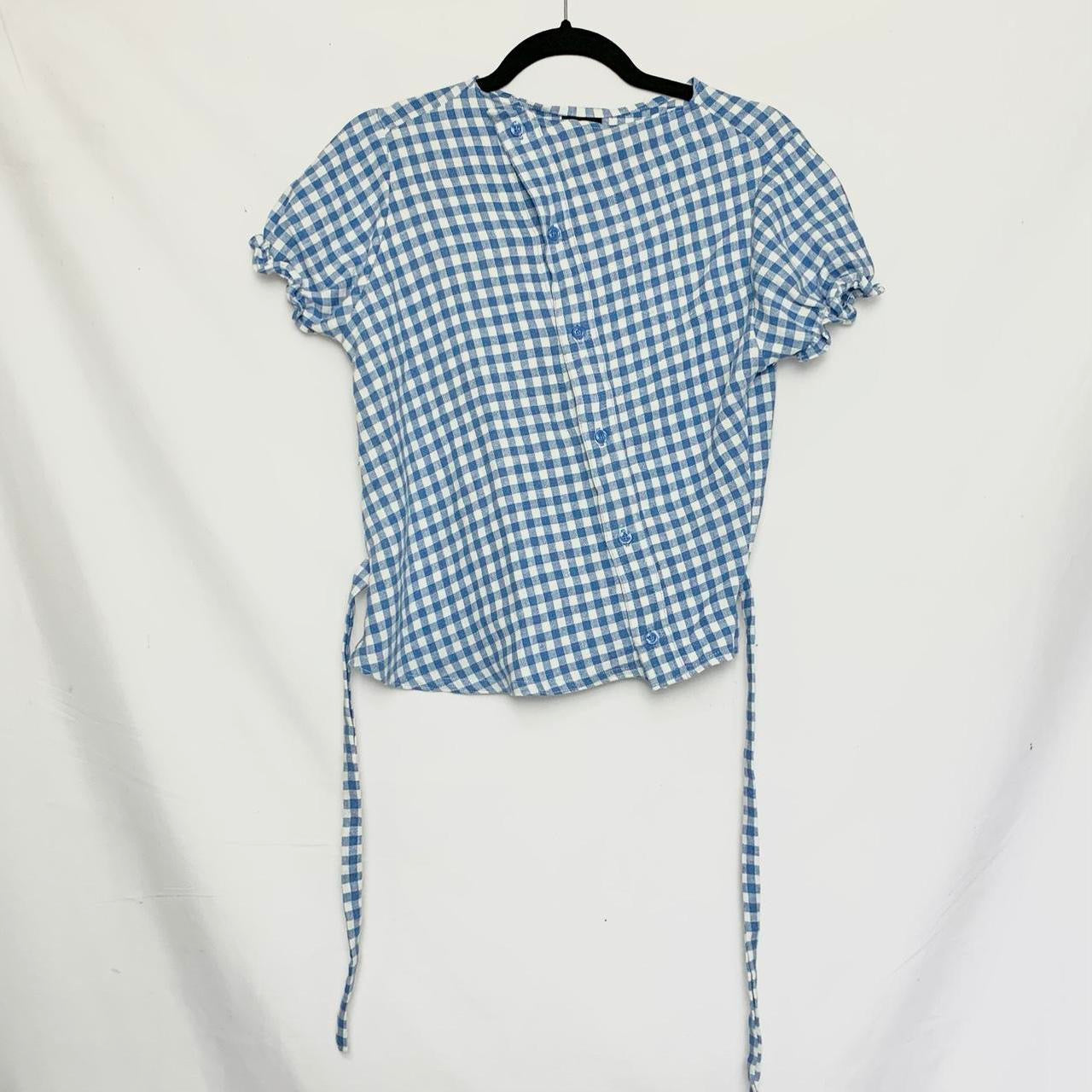 Plaid asymmetric shirt
