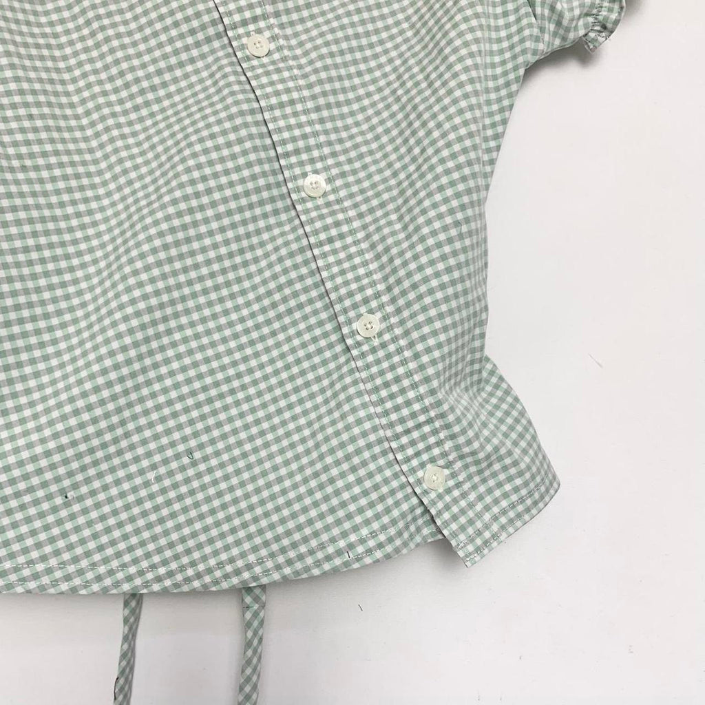 Plaid asymmetric shirt